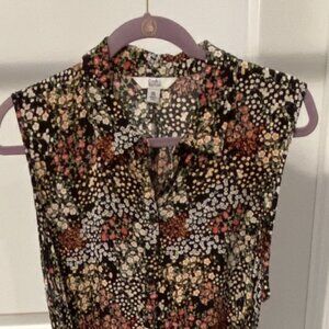 Sleeveless Floral Print Maxi Dress